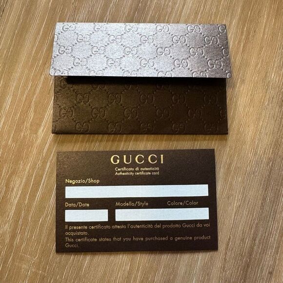 Gucci Triangle Brown Leather Eyeglasses Sunglasses Snap Closure Case Luxury - Picture 8 of 8